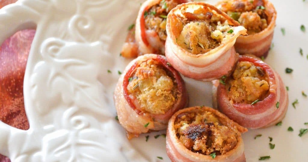 Bacon Wrapped Stuffing Bites