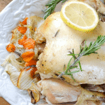 Made with ingredients such as fresh rosemary, lemon slices, and garlic, this Savory Slow Cooker Rosemary Lemon Chicken will be the easiest AND tastiest meal you will make all week!