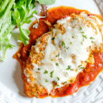 This Parmesan Mozzarella Chicken Bake is made with your favorite marinara or spaghetti sauce with a couple of seasonings thrown in for good measure. It can be served with or without noodles.
