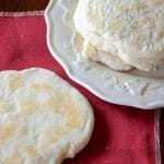 A stack of this Chamorro Flour Titiyas Recipe on a white plate.
